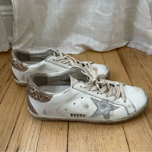 Gold Goose Super-Star with Silver Leather Star and Snake Print - Picture 9 of 13